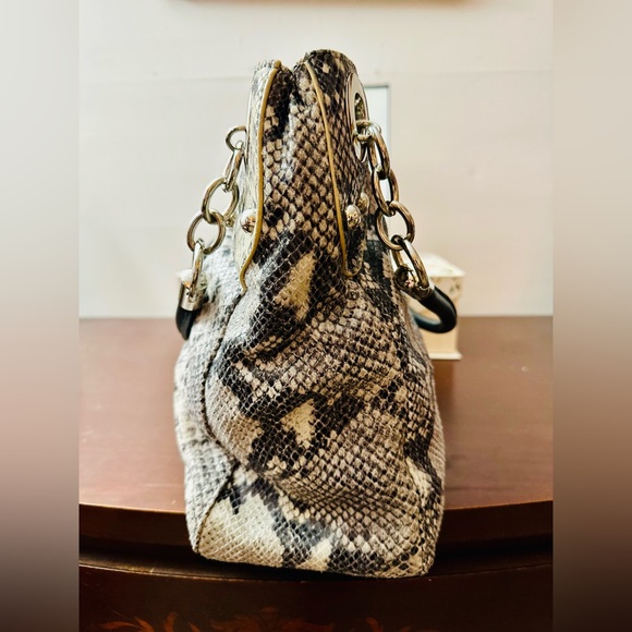 Cynthia Rowley Genuine Leather Snake Print Shoulder Bag, Silver Hardware - Picture 7 of 9